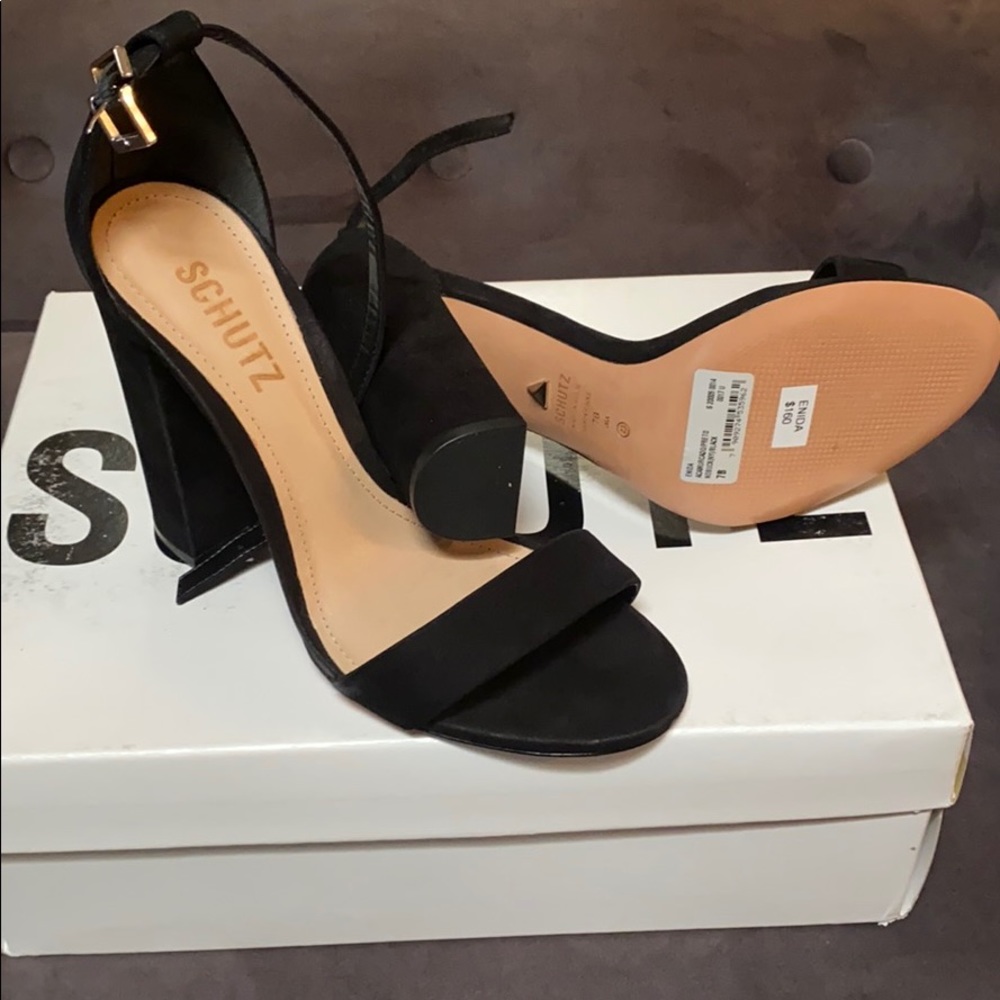 Schutz Enida block heels.